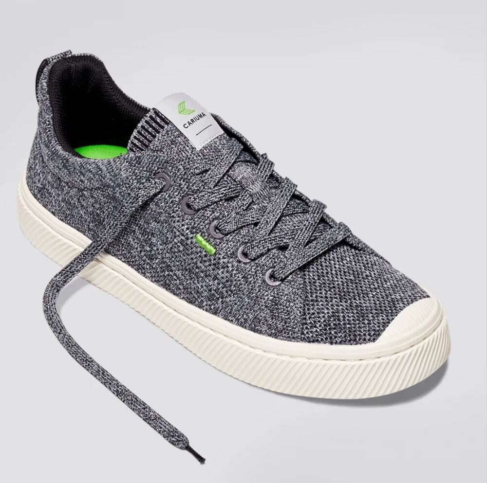 Cariuma Womens IBI Low Sneakers Size 8.5 Stone Grey Bamboo Knit Casual NIB